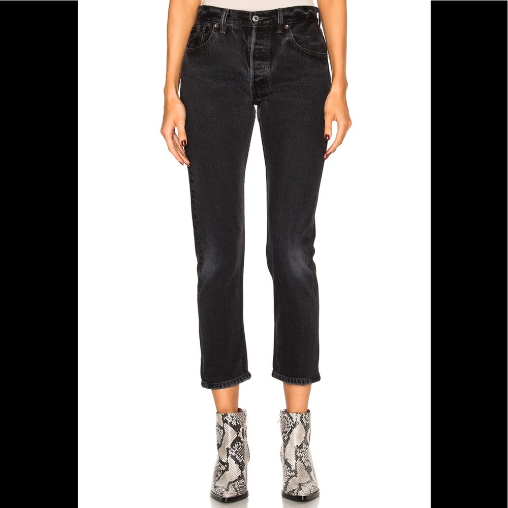 Re/Done Levi’s High Rise Ankle Crop Black 27